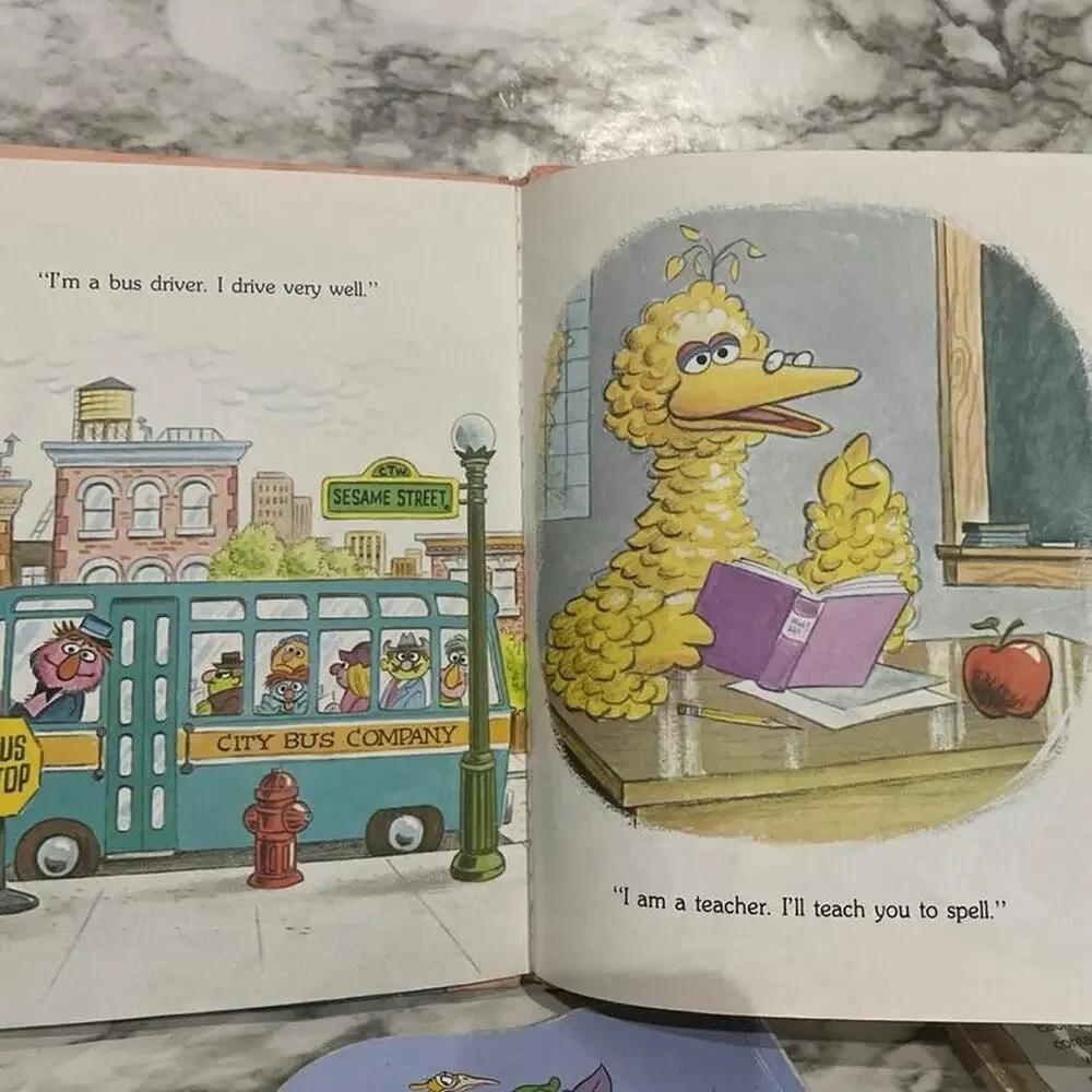 4 vintage sesame street books